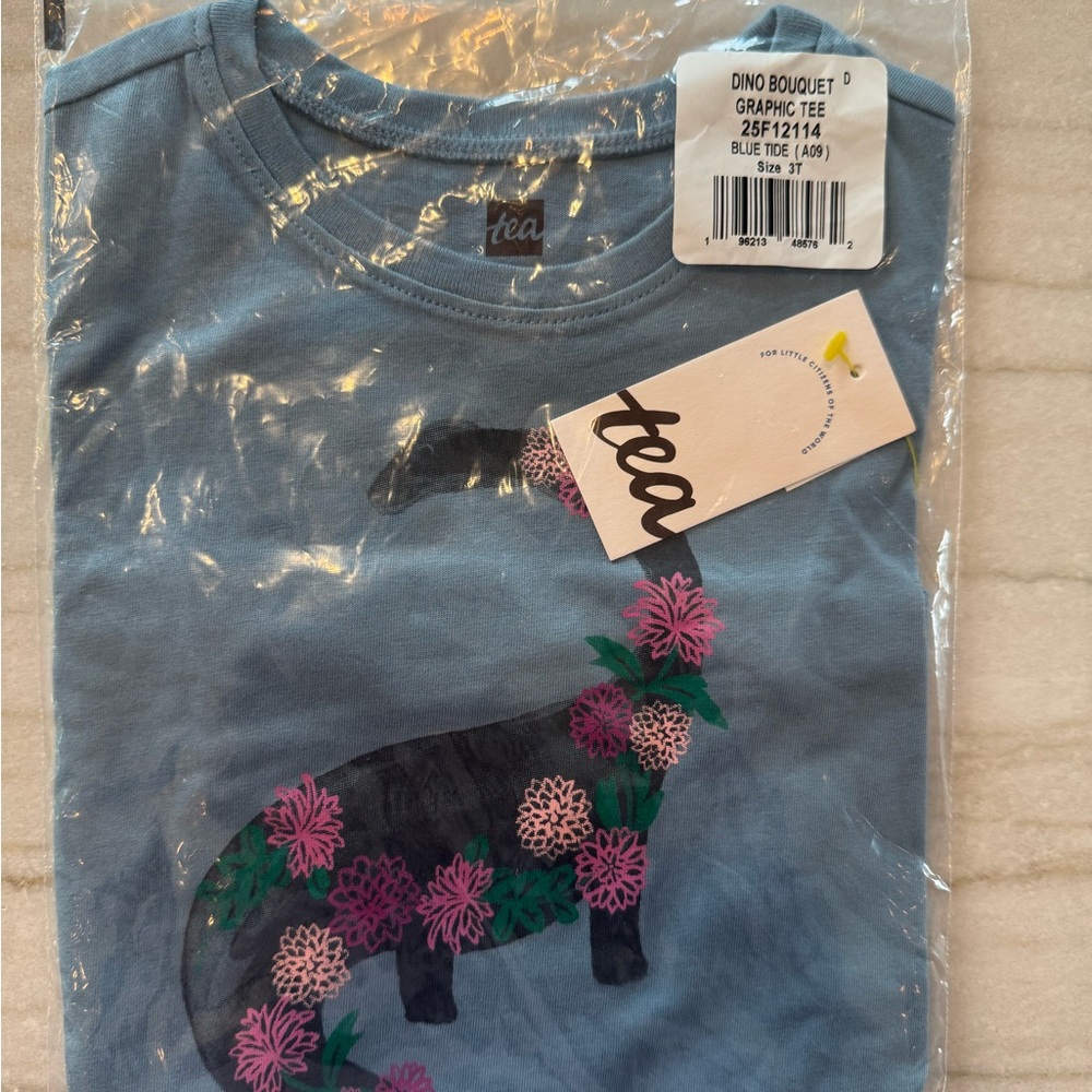 Tea Blue Dino Bouquet Graphic Tee